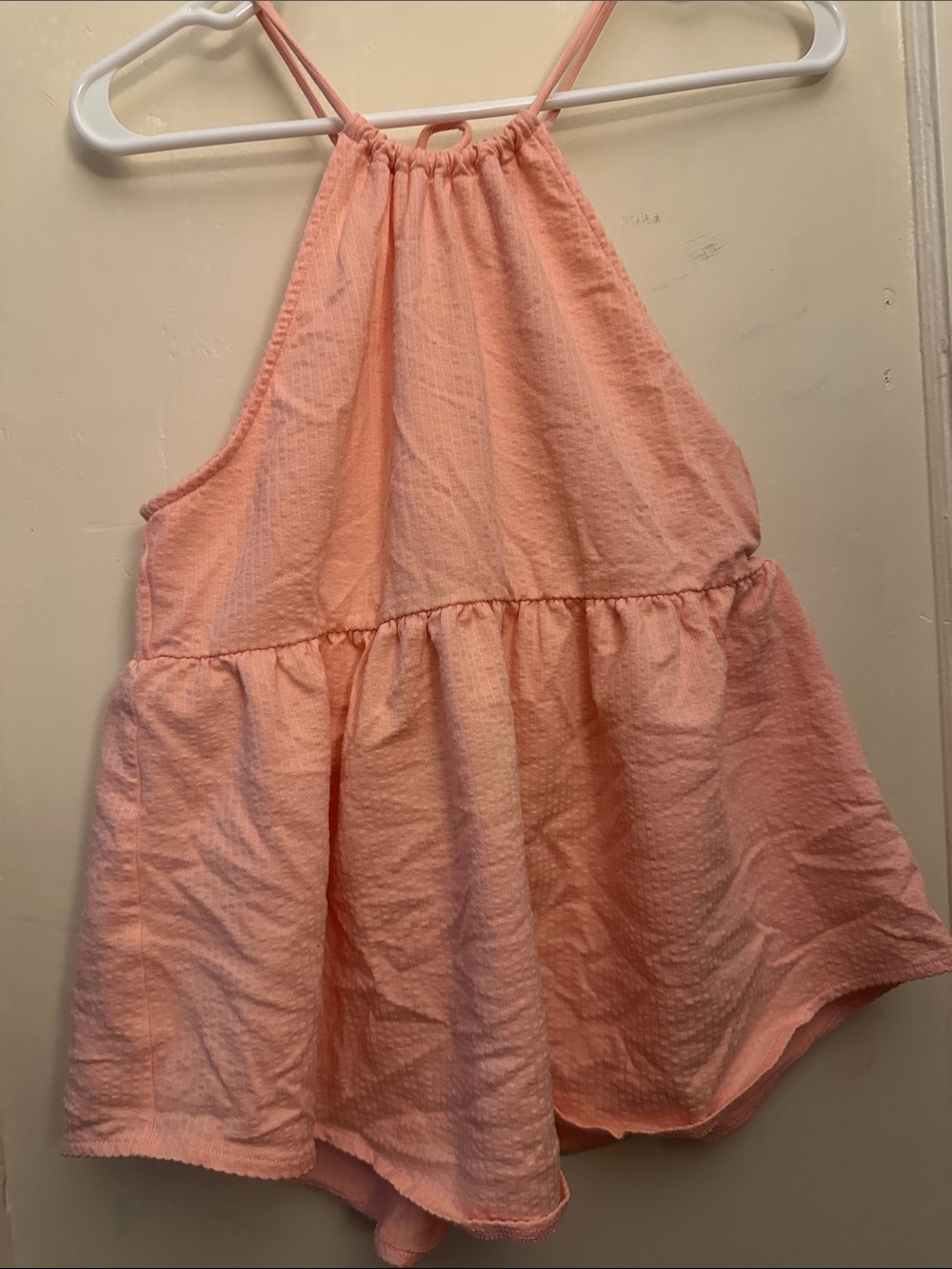 SO Peach Halter Tiered Girls' Top